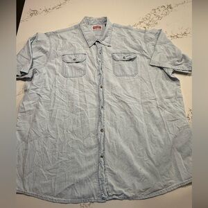 Wrangler Light Blue Casual Button-Down Shirt
